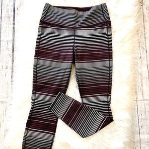 Athleta Purple/Multi HR Expanse Stripe Chaturanga Leggings Women's Size Medium